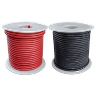 16-18-20-22-24-26-28-30 Gauge สายไฟซิลิโคนยืดหยุ่นสีแดงและสีดํา 22 AWG Stranded ทองแดง Hookup ชุดสาย