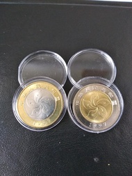 全新 China 中國 1997 香港回歸 $10 紀念幣2枚/全套 (連膠盒)