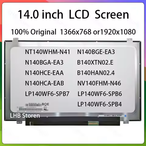 14" LCD Screen For Lenovo ThinkPad T460 T460p T460s T470 T470p T470s T480 T480s L460 L470 L480 L490 