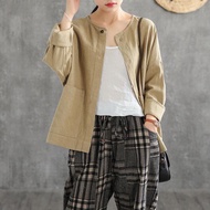เสื้อคลุมผ้าฝ้ายแขนยาว ผู้หญิง-ชาย กันแดด อก 40-52 ไซส์ใหญ่ใส่สบาย ผ้าพื้นเมือง คุณภาพเกรดขึ้นห้าง ส