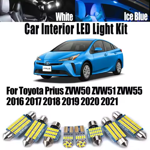 12Pcs Canbus For Toyota Prius ZVW50 ZVW51 ZVW55 2016 2017 2018 2019 2020 2021 LED Interior Map Dome 