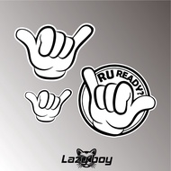 Original 666 Gesture Car Stickers Waterproof Luggage Hard Hat Laptop Reflective Locomotive