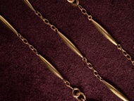 1920s 法國 裝飾藝術時期 梭形包金懷錶鍊