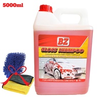 Nước Rửa Xe BZ Siêu Bọt Đậm Đặc Bóng Sơn Xe BZ Gloss Shampoo 5L Tặng Kèm Khăn Và Bao Tay