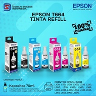 tinta epson refill t664 original printer l120 l210 l310 l360 - extra bubble