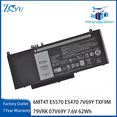 6MT4T Laptop Battery for Dell Latitude E5570 E5470 7V69Y TXF9M 79VRK 07V69Y etc 7.6V 62Wh