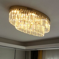 Light Luxury Oval Dining Room Living Room Ceiling Crystal Lamp Aisle Entrance Foyer Lamp Rectangular
