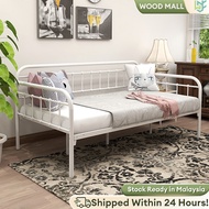 𝙍𝙚𝙖𝙙𝙮 𝙎𝙩𝙤𝙘𝙠 Heavy Duty Day Bed Katil Siang Sofa Bed Queen 1/2/3 Seater Metal Bed Katil Bujang - Blac