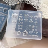 H&Z 1Pc 3D Mold Nail Art Bowkt Cat Love Heart Star Decorations DIY Design Silicone Nail Art Nails Mo