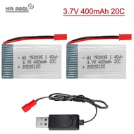 3.7V 400mAh 752035 lipo battery + 3.7v Charger For H31 X4 H107 H6C KY101 E33C E33 U816A V252 RC 8