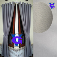 Gorden pintu kongliong buat ruang tamu dan kamar sekat ruang tengah motip polos emboss blackout