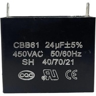CBB61 Fan Capacitor Start Capacitor 24uf,450V,50/60Hzsingle Insert