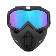 【COD】Motorcycle Goggles Removable Mask Removable Open Face Half Harley Goggle Mask Tactical Motorcyc