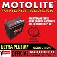 MOTOLITE NS60 ULTRA PLUS Maintenance Free Car Automotive Battery NS60L 1SNF 1SN B24L B24LS B24