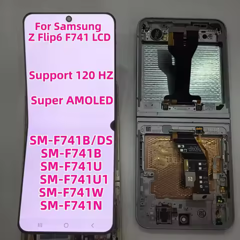 Original For Samsung Z Flip6 5G SM-F741B/DS F741B F741U F741U1 F741W F741N Super AMOLED LCD Display 