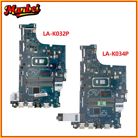 Laptop LA-K032P LA-K034P Notebook Mainboard For Dell Vostro 3400 3500 Inspiron 3501 Motherboard i3-1