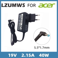 LZUMWS 19V 2.15A 40W 5.5*1.7MM AC Laptop Adapter For Acer Aspire One D255 533 D257 D260 W500P W501 W501P E15 Power Supply