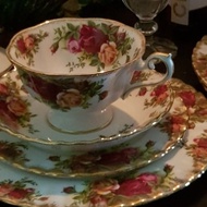 RARE Simple Door Skirted Tea Cup with saucer Royal Albert Old Rose Teacup with Duo Set