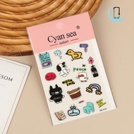 [AT] 1 Sheet 3D Epoxy Resin Transparent Decals Cute Penguin Dog Cartoon Jelly Relief Stier DIY Phone