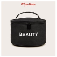 Makeup bag, fashion canvas travel cosmetic bag - 20.5x15.5 x13.5cm