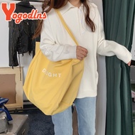 Yogodlns Big Canvas Handbag Women Letter Shopping Girl Tote Candy Color Shoulder Bag Large Capacity Handle Bag Reusable Tote sac