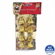 GANTUNGAN 3cm Carved Christmas Bell Hanging Decoration Contents 8 MC Gold P24/27