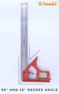 Asaki Heavy Duty Combination Square L-Ruler 12”-300MM (AK-2592)