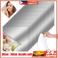 30*30cm/20*20 Anti Fog Wall Mirror Sticker DIY Mirror Tiles Self Adhesive Shatterproof Safety Mirror