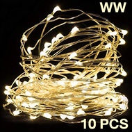 ไฟตกแต่ง LED 50 ดวง หยดน้ำ ใส่ถ่าน 2AA 3ก้อน 5เมตร 10ชิ้น ไม่แถมถ่าน