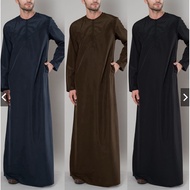 Pakaian Muslim Lelaki 2022 Baju Zip Jubah Longgar Arab Dubai Malaysia Timur Tengah/Men Muslim Wear 2022 New Middle East Arabian Dubai Malaysia 's Loose Robe Zip Shirt