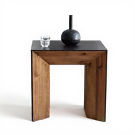 Hardwood Coffee Table Rectangular Black Wabi-Sabi Aesthetic Modern Living Room Center Table Easy Ass