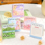 Small calendar 2023 mini desk calendar cute girl heart oil painting desktop decoration student plan book