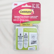 แถบกาวติดผนังแขวนรูปภาพ Narrow Picture Hanging Strips [Command®]