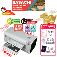 Máy in nhiệt BASACHI D465B dùng in đơn hàng phiếu gửi hàng giấy in nhiệt hóa đơn mã vạch bảo hành 12