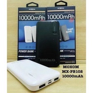 POWERBANK ~ MOXOM MX-PB102 10000mAh DUAL INPUT PORTS WITH LED LIGHTING SLIM AND PORTABLE DESIGN