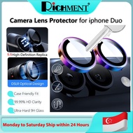 RICHMENT CD Pattern 9H Hardness Scratch Resistant Ultra-Hard Tempered Glass 2 Lens Protector for iPh