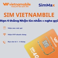 Vietnamobile Sim 0VND 4 Months Receive SMS - Calls, Receive OTP fast - Strong signal