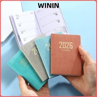 WININ 2026 Agenda Book, Pocket with Calendar Appointment Book, Portable A7 Notebooks Students