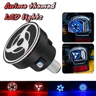 Motorcycle Brake Light Hokage Wheel Eyes Rotating Rainbow Flashing Tail Light Auxiliary Bulb Naruto 