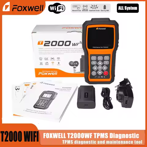 Foxwell T2000 WF TPMS Diagnostic Tool OBD2 Scanner 315/433MHz Sensor Activator Programmer with Free 