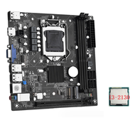 (IOTC) ITX H61 Desktop Motherboard +I3-2130 CPU LGA 1155 Black PCB for 16GB DDR3 1600MHz RAM Slots 100M Network Card