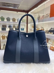Hermes Garden Party 30 GP30 canvas Nior 89 愛馬仕 花園包 黑色帆布