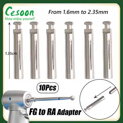 10Pcs/Pack Dental Burs Adapter Convertor FG RA Shank From 1.6mm to 2.35mm Polisher Tool Dentist Lab 