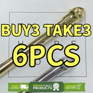 6PCS Makapal Adjustable Curtain Rod for Window Extendable Silver/Gold 70-120/120-210cm