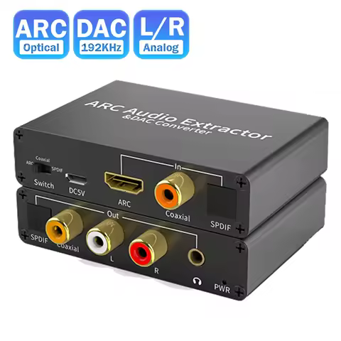 192KHz DAC Audio Converter HDMI ARC Extractor Digital to Analog ARC Return to Optical SPDIF Coaxial 