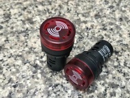 บัสเซอร์ DC12V24V 220Vมีไฟสีแดงและมีเสียงสัญญาญเตือน Flash Buzzer Pilot Lamp12VDC  24Vdc 220Vac ขนาด
