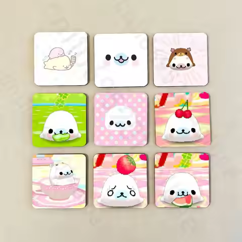 CUTE M-Mamegoma Seal Meme Fridge Magnets Round Magnetic Refrigerator Decoration Memorial Gifts Weddi