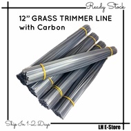 1BDL (200g) Square Nylon Grass Trimmer Line String 12" Lawn Mover Brush Cutter Nylon Rope / Tali Mesin Rumput Dawai Carbon 割草线