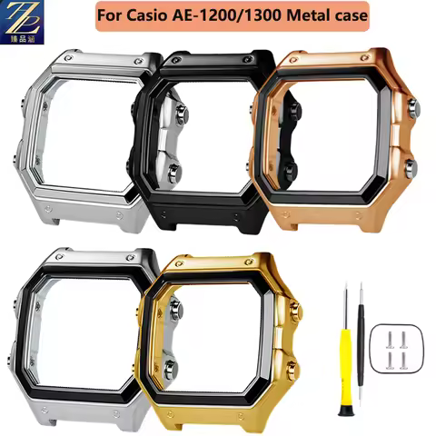 AE1200 Metal case mod kit For Casio 3299 AE-1200 AE-1300 bezel glass strap ring stainless steel Watc
