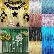 <READY STOCK>Foil Curtain Shinny Backdrop Photography Background Glitter Tinsel Metallic Rain Fringe